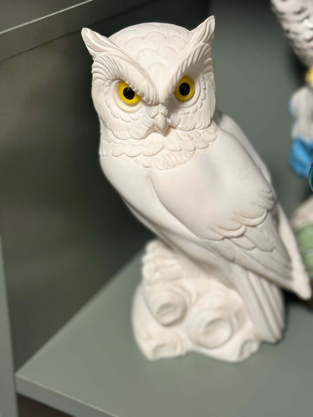 Global Art Vintage White Owl Figurine Made In Italy